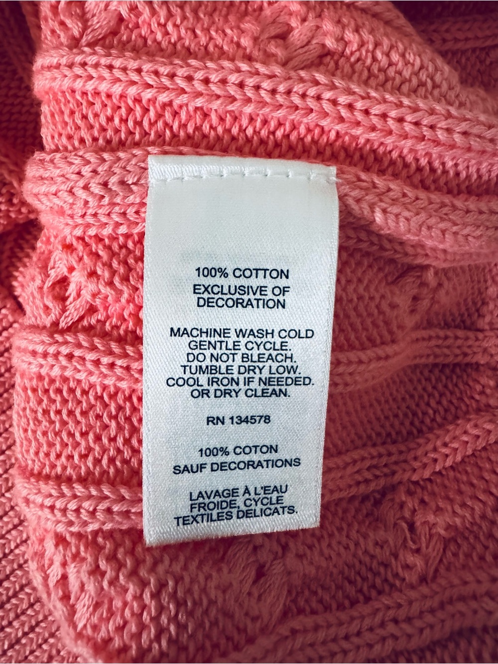 NWT Vineyard Vines Coral Pink Cable Crewneck Sweater. - Picture 6 of 10